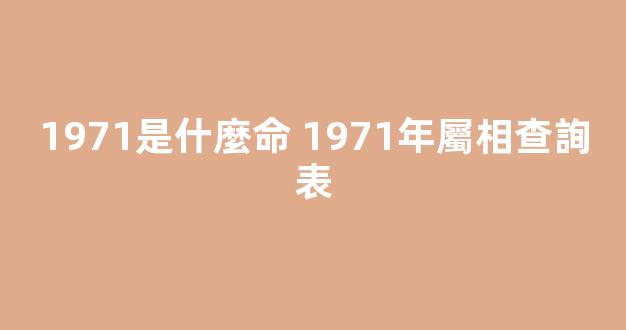 1971是什麼命 1971年屬相查詢表